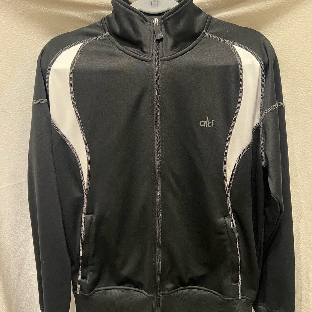 ALO Men’s Black Zip-Up Track Jacket (M)